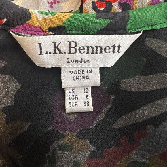 LK Bennett Montana Dress Size 6 Silk Floral - Picture 9 of 10